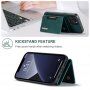 DG.MING 2 v 1 kryt s odnímateľnou magnetickou peňaženkou pre iPhone 13 Pro Max - tmavozelený