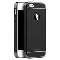 IPAKY elegantný kryt pre iPhone 5 / 5S / SE (2016) – čierny