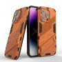 Odolný ochranný kryt so stojančekom pre iPhone 14 Pro - oranžový
