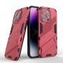 Odolný ochranný kryt so stojančekom pre iPhone 14 Pro - ružový