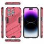 Odolný ochranný kryt so stojančekom pre iPhone 14 Pro - ružový