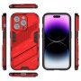 Odolný ochranný kryt so stojančekom pre iPhone 14 Pro Max - červený