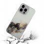 Transparentný kryt s mramorovým vzorom pre iPhone 14 Pro Max - sivý