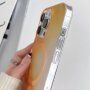 Priesvitný kryt so vzorom vodových farieb a MagSafe pre iPhone 12 / 12 Pro - oranžový