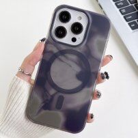 Priesvitný kryt so vzorom vodových farieb a MagSafe pre iPhone 14 Pro - sivý