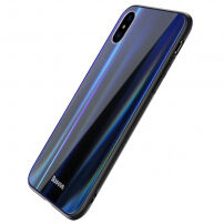 BASEUS oslnivý kryt pre iPhone XS / iPhone X – čierno-modrý
