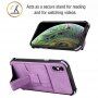 Kryt s kapsou na karty a stojančekom pre iPhone XS Max - fialový