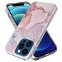 Mramorový trblietavý kryt pre iPhone 13 Pro - svetloružový