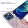 Mramorový trblietavý kryt pre iPhone 13 Pro - svetloružový