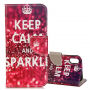 Flipové puzdro pre iPhone XS / iPhone X – Keep calm and sparkle