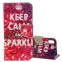 Flipové puzdro pre iPhone XS / iPhone X – Keep calm and sparkle