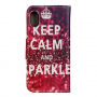 Flipové puzdro pre iPhone XS / iPhone X – Keep calm and sparkle