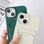 Silikónový kryt so šnúrkou a kapsou na karty pre iPhone 11 Pro - modrý
