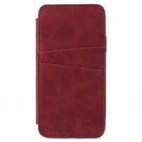 Flipové vintage puzdro pre iPhone XS / iPhone X – červené