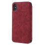 Flipové vintage puzdro pre iPhone XS / iPhone X – červené