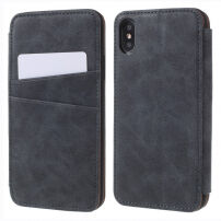 Flipové vintage puzdro pre iPhone XS / iPhone X – sivé