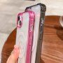 Transparentný kryt s farebným rámčekom a MagSafe pre iPhone 14 Pro Max - ružový