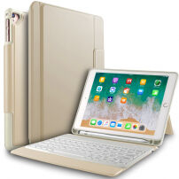 Puzdro s klávesnicou pre iPad 9,7" (2017/2018)/Air 1/2/Pro 9,7" a Pencil – zlatá