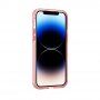 Transparentný kryt s farebným rámom z mäkkého plastu pre iPhone 14 - ružový