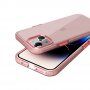 Transparentný kryt s farebným rámom z mäkkého plastu pre iPhone 14 - ružový