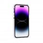 Transparentný kryt s farebným rámom z mäkkého plastu pre iPhone 14 Pro - biely