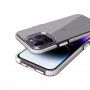 Transparentný kryt s farebným rámom z mäkkého plastu pre iPhone 14 Pro - biely