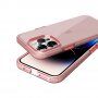 Transparentný kryt s farebným rámom z mäkkého plastu pre iPhone 14 Pro Max - ružový