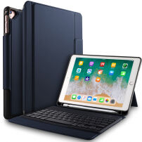 Puzdro s klávesnicou pre iPad 9,7" (2017/2018)/Air 1/2/Pro 9,7" a Pencil – tmavomodrá