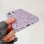Matný transparentný kryt s motívom abstraktných králičkov pre iPhone 11 Pro Max - fialový