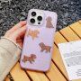Matný transparentný kryt s motívom pudlíkov pre iPhone 12 Pro Max - fialový