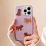 Matný transparentný kryt s motívom pudlíkov pre iPhone 12 Pro Max - fialový