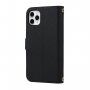Flipové puzdro s popruhom v štýle listovej kabelky pre iPhone 11 Pro - čierne