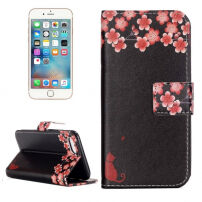 Otváracie / flip peňaženkové púzdro so stojanom a slotmi na karty pro Apple iPhone SE (2020/2022) / 8 / 7 - Kvitnúca slivka