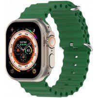 Silikónový oceánsky remienok pre Apple Watch Ultra 49mm / 46mm / 45mm / 44mm / 42mm - tmavozelený