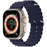Silikónový oceánsky remienok pre Apple Watch Ultra 49mm / 46mm / 45mm / 44mm / 42mm - tmavomodrý