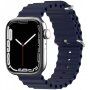 Silikónový oceánsky remienok pre Apple Watch Ultra 49mm / 46mm / 45mm / 44mm / 42mm - tmavomodrý