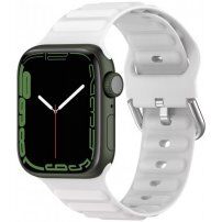 Silikónový remienok Ocean Ripple pre Apple Watch 42mm / 41mm / 40mm / 38mm - biely