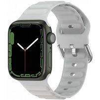Silikónový remienok Ocean Ripple pre Apple Watch 42mm / 41mm / 40mm / 38mm - sivý