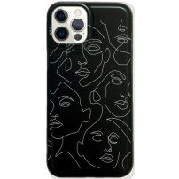 Matný kryt s abstraktným motívom pre iPhone 12 Pro Max - čierny