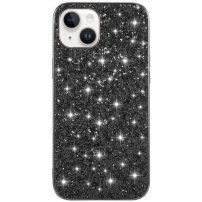Ochranný kryt s flitrami pre iPhone 14 Plus - čierny