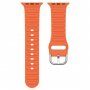 Silikónový remienok Ocean Ripple pre Apple Watch 42mm / 41mm / 40mm / 38mm - oranžový