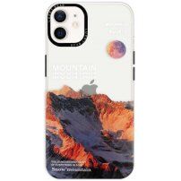 Lesklý transparentný kryt s motívom pre iPhone 12 / 12 Pro - hory