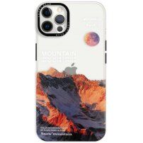 Lesklý transparentný kryt s motívom pre iPhone 12 Pro Max - hory