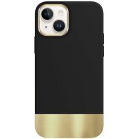 Ochranný kryt s pokovenou spodnou časťou pre iPhone 14 - čierny