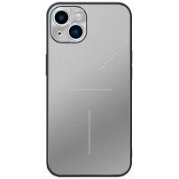 R-Just hliníkový kryt s ochranou šošoviek fotoaparátu pre iPhone 14 Plus - strieborný
