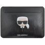 Karl Lagerfeld Head Embossed obálka pre MacBook do 16" - čierna
