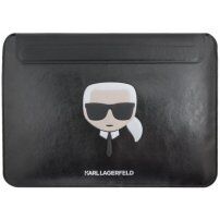 Karl Lagerfeld Head Embossed obálka pre MacBook do 16" - čierna