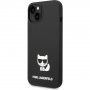 Karl Lagerfeld Choupette silikónový kryt pre iPhone 14 Plus - čierny