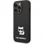 Karl Lagerfeld Choupette silikónový kryt pre iPhone 14 Pro - čierny