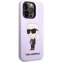 Karl Lagerfeld Ikonik NFT silikónový kryt pre iPhone 14 Pro Max - fialový
